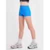 Haloumoning Girls Athletic Shorts Kids High Waist Biker Dance Gymnastics Shorts Comfy Yoga Active Shorts 5-14 Years(Blue)