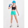Haloumoning Girls Athletic Shorts Kids High Waist Biker Dance Gymnastics Shorts Comfy Yoga Active Shorts 5-14 Years(Green)