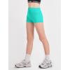 Haloumoning Girls Athletic Shorts Kids High Waist Biker Dance Gymnastics Shorts Comfy Yoga Active Shorts 5-14 Years(Green)