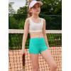 Haloumoning Girls Athletic Shorts Kids High Waist Biker Dance Gymnastics Shorts Comfy Yoga Active Shorts 5-14 Years(Green)