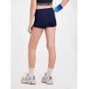 Haloumoning Girls Athletic Shorts Kids High Waist Biker Dance Gymnastics Shorts Comfy Yoga Active Shorts 5-14 Years(Navy)