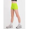 Haloumoning Girls Athletic Shorts Kids High Waist Biker Dance Gymnastics Shorts Comfy Yoga Active Shorts 5-14 Years(Neon Green)