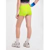 Haloumoning Girls Athletic Shorts Kids High Waist Biker Dance Gymnastics Shorts Comfy Yoga Active Shorts 5-14 Years(Neon Green)