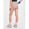 Haloumoning Girls Athletic Shorts Kids High Waist Biker Dance Gymnastics Shorts Comfy Yoga Active Shorts 5-14 Years(Pink)