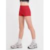 Haloumoning Girls Athletic Shorts Kids High Waist Biker Dance Gymnastics Shorts Comfy Yoga Active Shorts 5-14 Years(Red)