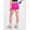 Haloumoning Girls Athletic Shorts Kids High Waist Biker Dance Gymnastics Shorts Comfy Yoga Active Shorts 5-14 Years(Rose Red)
