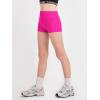 Haloumoning Girls Athletic Shorts Kids High Waist Biker Dance Gymnastics Shorts Comfy Yoga Active Shorts 5-14 Years(Rose Red)