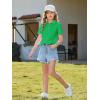 Haloumoning Girls Short Sleeve Polo Shirts Kids School Uniform Pique Polo Shirt 5-14 Years(Green)