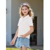 Haloumoning Girls Short Sleeve Polo Shirts Kids School Uniform Pique Polo Shirt 5-14 Years(White)
