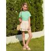 Haloumoning Girls Short Sleeve T Shirts Kids Ruched Side Slim Fit Tops Casual Crewneck Tees 5-14 Years(Mint Green)
