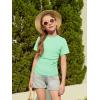 Haloumoning Girls Short Sleeve T Shirts Kids Ruched Side Slim Fit Tops Casual Crewneck Tees 5-14 Years(Mint Green)