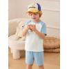 Haloumoning Toddler Baby Boy 2 Piece Summer Outfits Kids Colorblock Short Sleeve Raglan T Shirts and Shorts Set Clothes 1-8Y(Blue)