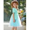 Haloumoning Toddler Baby Girl Tutu Dress Little Kids Cute Short Sleeve Ruffle Party Dresses 9M-8Y(Blue)