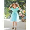 Haloumoning Toddler Baby Girl Tutu Dress Little Kids Cute Short Sleeve Ruffle Party Dresses 9M-8Y(Blue)