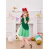 Haloumoning Toddler Baby Girl Tutu Dress Little Kids Cute Short Sleeve Ruffle Party Dresses 9M-8Y(Green)