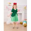 Haloumoning Toddler Baby Girl Tutu Dress Little Kids Cute Short Sleeve Ruffle Party Dresses 9M-8Y(Green)