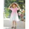 Haloumoning Toddler Baby Girl Tutu Dress Little Kids Cute Short Sleeve Ruffle Party Dresses 9M-8Y(Light Pink)