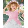 Haloumoning Toddler Baby Girl Tutu Dress Little Kids Cute Short Sleeve Ruffle Party Dresses 9M-8Y(Light Pink)