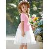 Haloumoning Toddler Baby Girl Tutu Dress Little Kids Cute Short Sleeve Ruffle Party Dresses 9M-8Y(Light Pink)