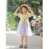 Haloumoning Toddler Baby Girl Tutu Dress Little Kids Cute Short Sleeve Ruffle Party Dresses 9M-8Y(Light Purple)