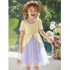 Haloumoning Toddler Baby Girl Tutu Dress Little Kids Cute Short Sleeve Ruffle Party Dresses 9M-8Y(Light Purple)
