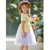 Haloumoning Toddler Baby Girl Tutu Dress Little Kids Cute Short Sleeve Ruffle Party Dresses 9M-8Y(Light Purple)