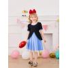 Haloumoning Toddler Baby Girl Tutu Dress Little Kids Cute Short Sleeve Ruffle Party Dresses 9M-8Y(Navy Blue)