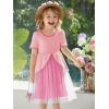Haloumoning Toddler Baby Girl Tutu Dress Little Kids Cute Short Sleeve Ruffle Party Dresses 9M-8Y(Pink)