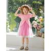 Haloumoning Toddler Baby Girl Tutu Dress Little Kids Cute Short Sleeve Ruffle Party Dresses 9M-8Y(Pink)