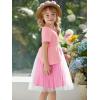 Haloumoning Toddler Baby Girl Tutu Dress Little Kids Cute Short Sleeve Ruffle Party Dresses 9M-8Y(Pink)