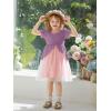 Haloumoning Toddler Baby Girl Tutu Dress Little Kids Cute Short Sleeve Ruffle Party Dresses 9M-8Y(Purple)