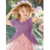 Haloumoning Toddler Baby Girl Tutu Dress Little Kids Cute Short Sleeve Ruffle Party Dresses 9M-8Y(Purple)