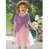 Haloumoning Toddler Baby Girl Tutu Dress Little Kids Cute Short Sleeve Ruffle Party Dresses 9M-8Y(Purple)