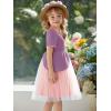 Haloumoning Toddler Baby Girl Tutu Dress Little Kids Cute Short Sleeve Ruffle Party Dresses 9M-8Y(Purple)