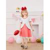 Haloumoning Toddler Baby Girl Tutu Dress Little Kids Cute Short Sleeve Ruffle Party Dresses 9M-8Y(Red)