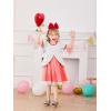 Haloumoning Toddler Baby Girl Tutu Dress Little Kids Cute Short Sleeve Ruffle Party Dresses 9M-8Y(Red)