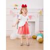 Haloumoning Toddler Baby Girl Tutu Dress Little Kids Cute Short Sleeve Ruffle Party Dresses 9M-8Y(Red)