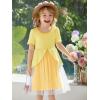 Haloumoning Toddler Baby Girl Tutu Dress Little Kids Cute Short Sleeve Ruffle Party Dresses 9M-8Y(Yellow)