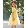 Haloumoning Toddler Baby Girl Tutu Dress Little Kids Cute Short Sleeve Ruffle Party Dresses 9M-8Y(Yellow)