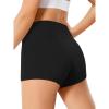 Haloumoning Girls Athletic Shorts Kids High Waist Biker Dance Gymnastics Shorts Comfy Yoga Active Shorts 5-14 Years(Black)