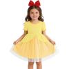 Haloumoning Toddler Baby Girl Tutu Dress Little Kids Cute Short Sleeve Ruffle Party Dresses 9M-8Y(Yellow)
