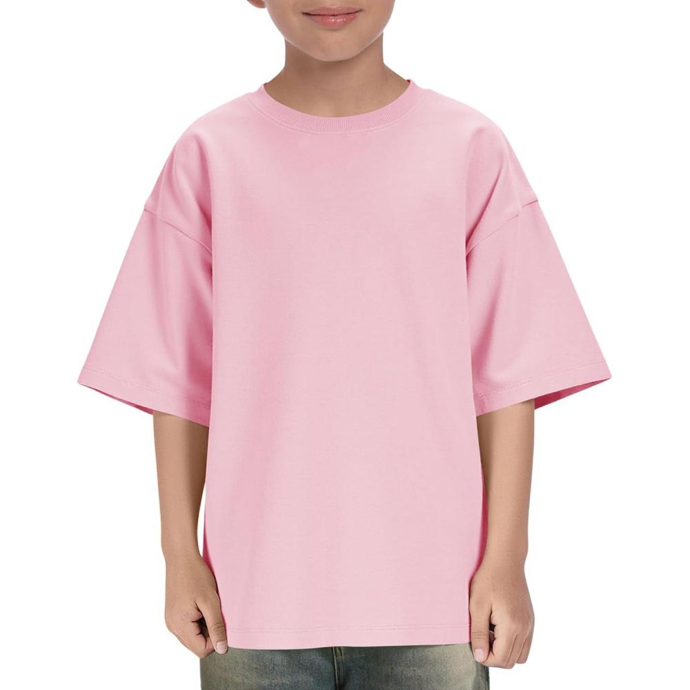 image:imageBoys Oversized T Shirts Kids Casual Crewneck Drop Shoulder Summer Basic Tees Tops 514 YearsPink