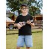 Boys Oversized T Shirts Kids Casual Crewneck Drop Shoulder Summer Basic Tees Tops 5-14 Years(Black)