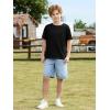 Boys Oversized T Shirts Kids Casual Crewneck Drop Shoulder Summer Basic Tees Tops 5-14 Years(Black)
