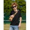 Boys Oversized T Shirts Kids Casual Crewneck Drop Shoulder Summer Basic Tees Tops 5-14 Years(Black)