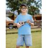 Boys Oversized T Shirts Kids Casual Crewneck Drop Shoulder Summer Basic Tees Tops 5-14 Years(Blue)