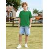 Boys Oversized T Shirts Kids Casual Crewneck Drop Shoulder Summer Basic Tees Tops 5-14 Years(Green)