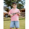Boys Oversized T Shirts Kids Casual Crewneck Drop Shoulder Summer Basic Tees Tops 5-14 Years(Pink)