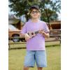 Boys Oversized T Shirts Kids Casual Crewneck Drop Shoulder Summer Basic Tees Tops 5-14 Years(Purple)