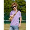 Boys Oversized T Shirts Kids Casual Crewneck Drop Shoulder Summer Basic Tees Tops 5-14 Years(Purple)